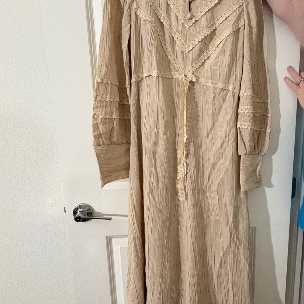 Vintage 70s Tan Women's Dress